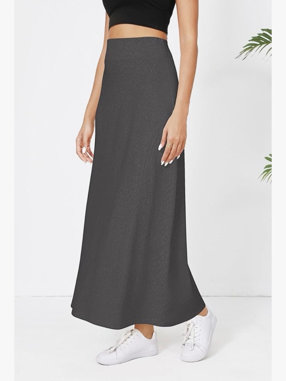 Urban Cocoa Ribbed Maxi Skirt Charcoal Gray New With Tags Size Small - Picture 4 of 7